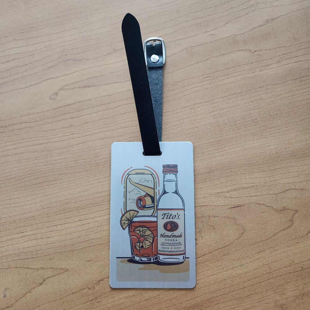 Tito's Handmade Vodka Official Taster Metal Luggage Tag 2023 Christmas Premium